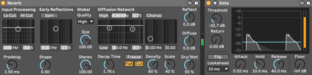 Gated Reverb in Ableton Live